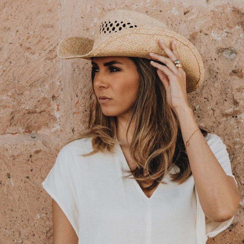 Sandoval Mazatlan raffia cowboy hat for ladies