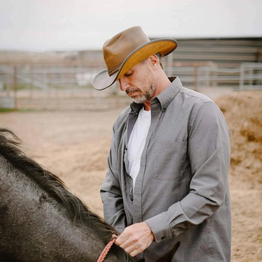 American hat makers Cyclone | Leather Cowboy Hat